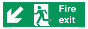 Fire Exit Down Left sign